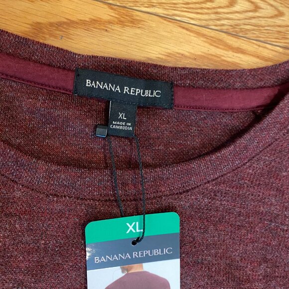 Banana Republic Men’s Soft Brush Waffle Knit Crew Pullover Red XL NWT - Picture 5 of 10